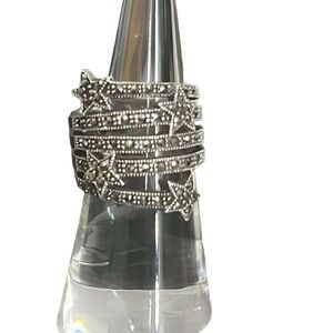 Sterling Silver and Marcasite Star Ring  Size 6